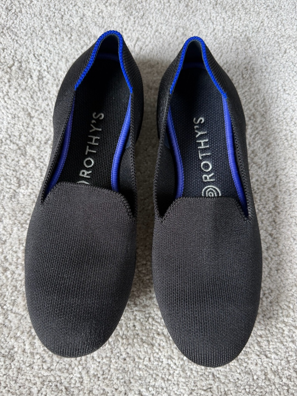 Rothy's The Loafer Women’s Size 8 Black Casual Classic Knit Slip On Flats Shoes